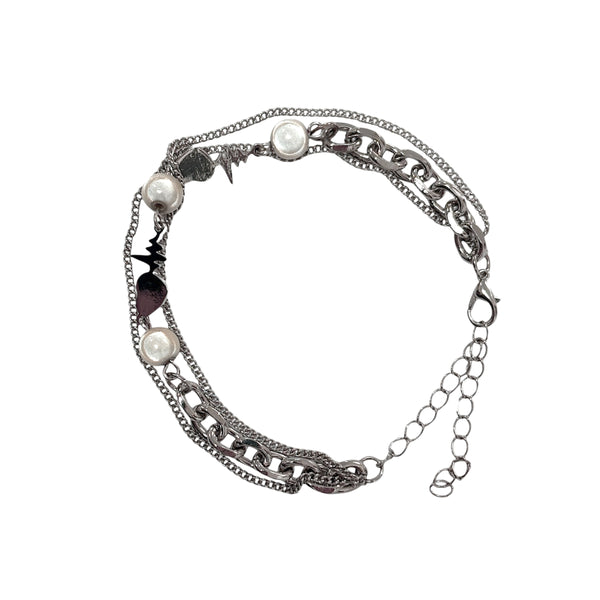 Dual-Link Silver Men’s Chain Bracelet Set