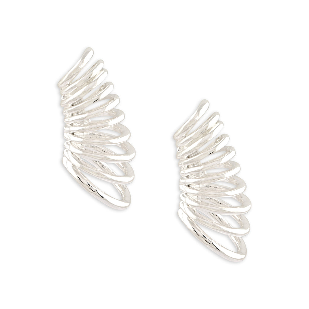 Silver Spiral Hoop Ear Cuffs