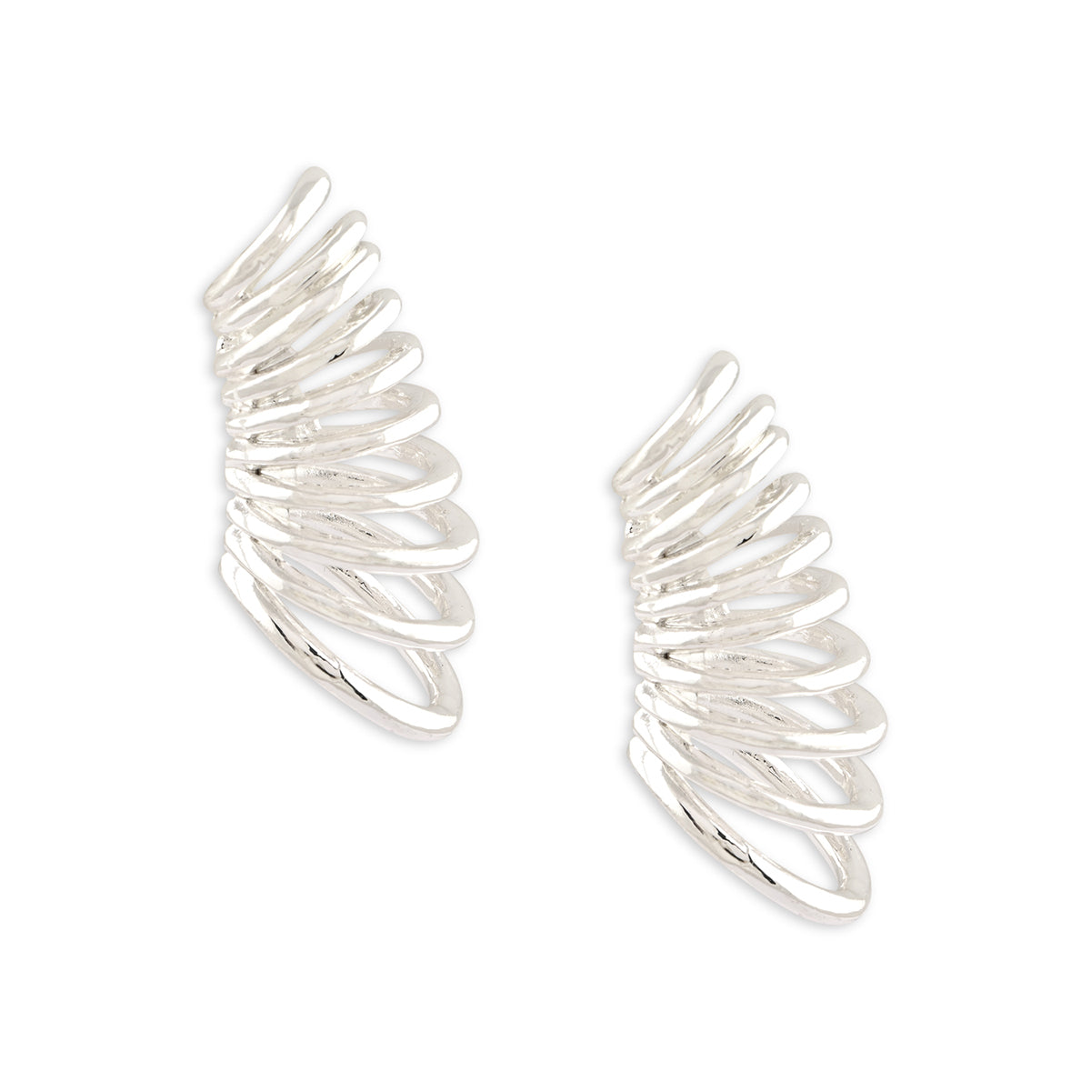 Silver Spiral Hoop Ear Cuffs