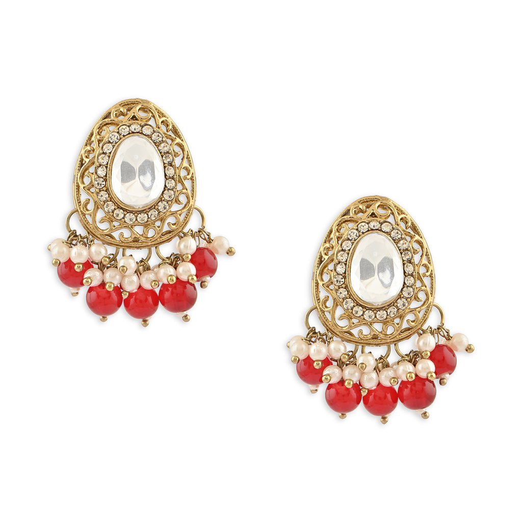Festive Statement Studded Golden Earring