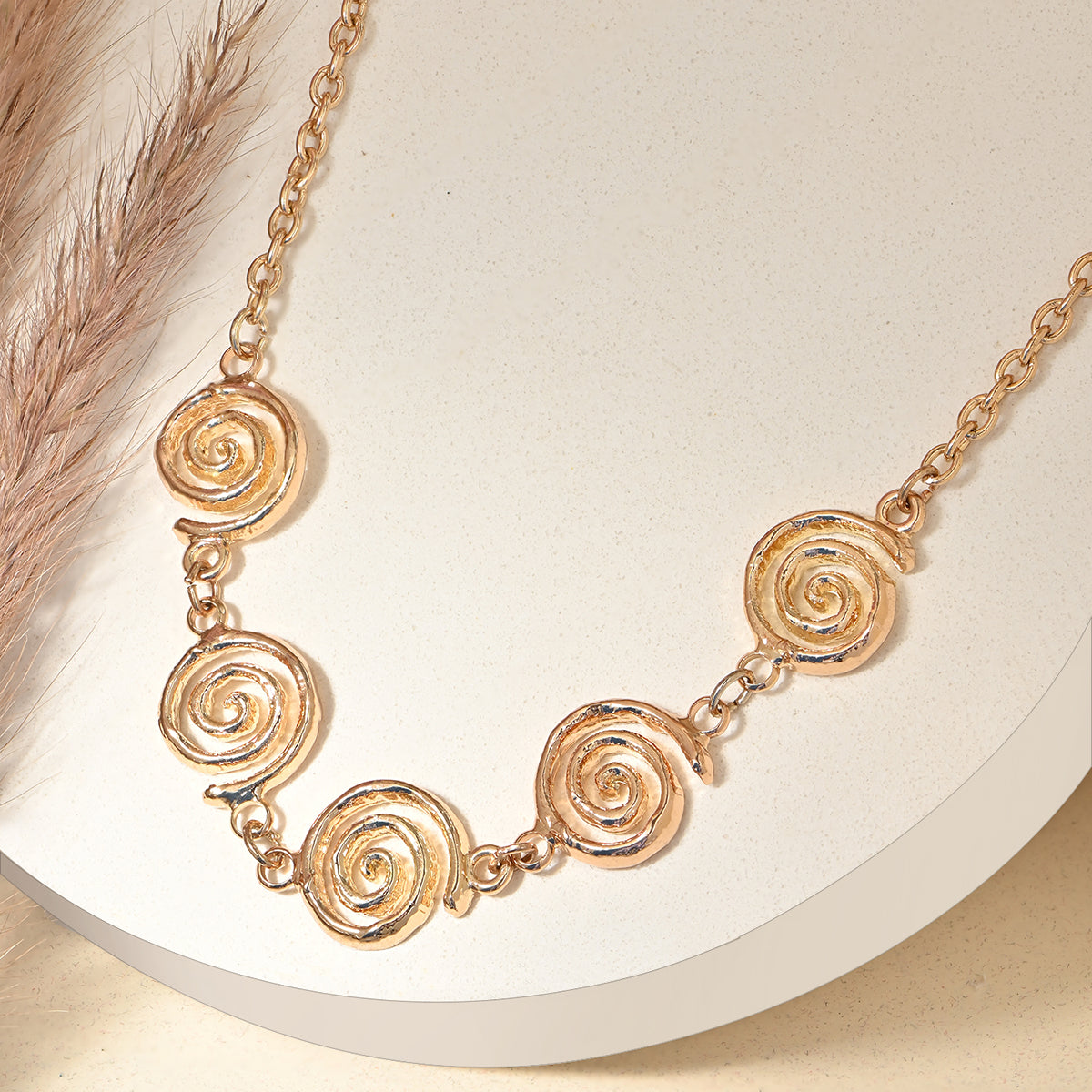 Golden Twisted Choker Necklace