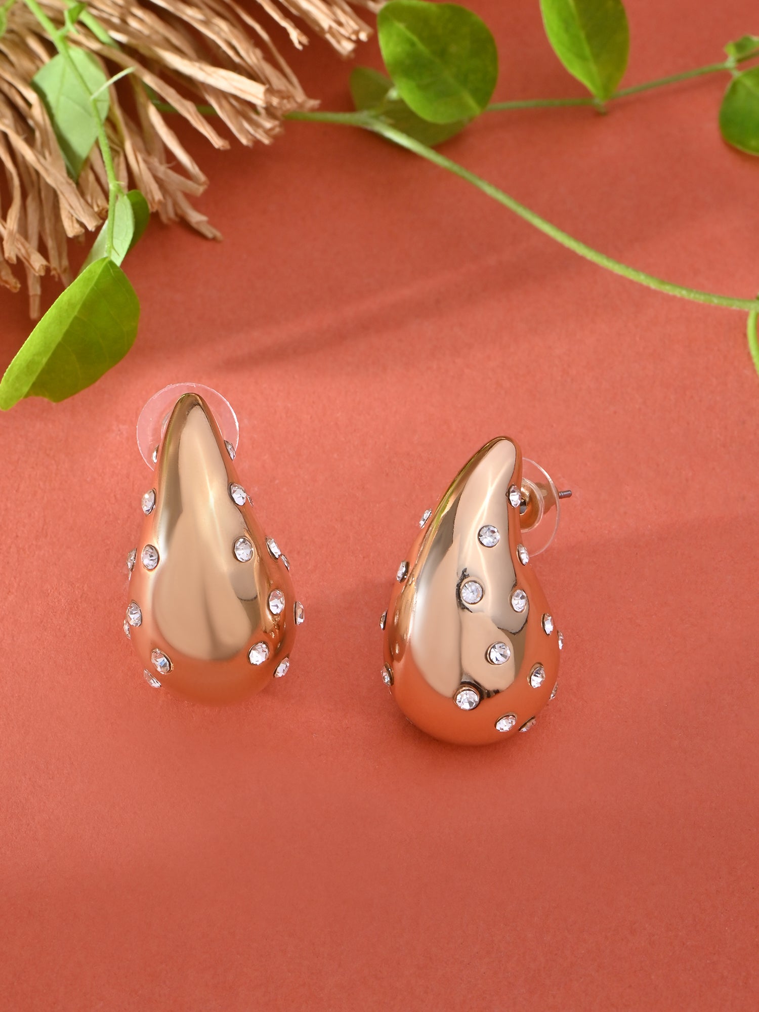 Dazzling CZ Teardrop Stud Earrings