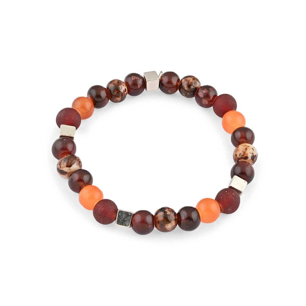 Rust & Onyx Men's Bracelet Set of 4