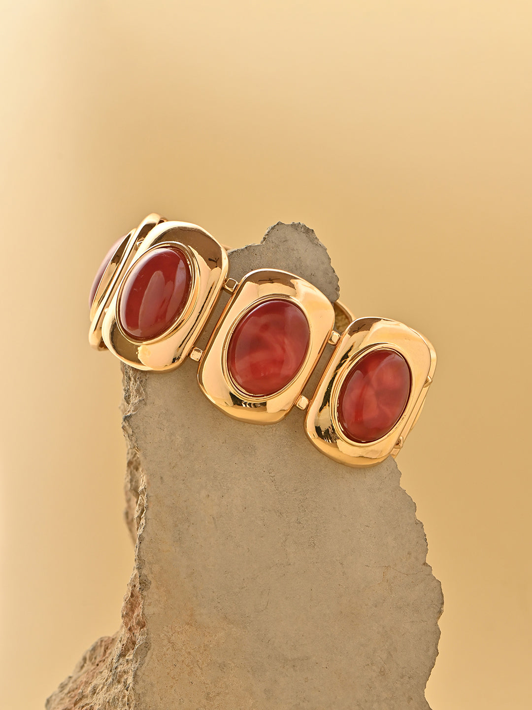 Crimson Gleam Maroon Stone Bracelet