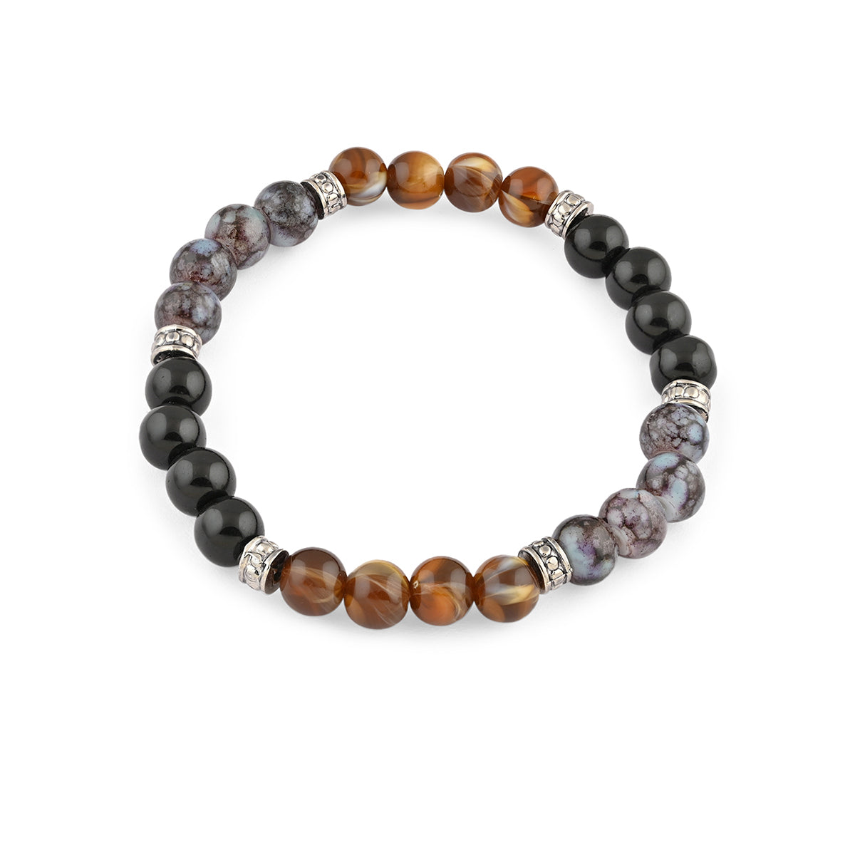 Boho Leather & Bead Bracelet Set of 4