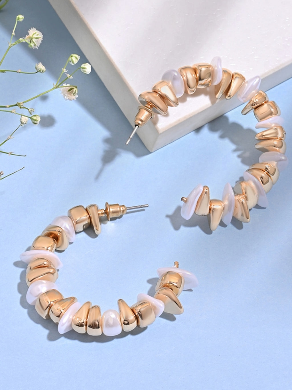 Opaline Pearl Hoop Earrings
