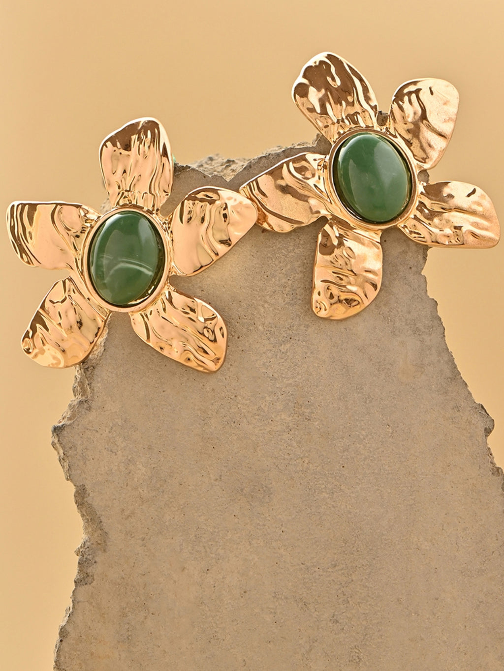 Botanic Bloom Green Stone Studs