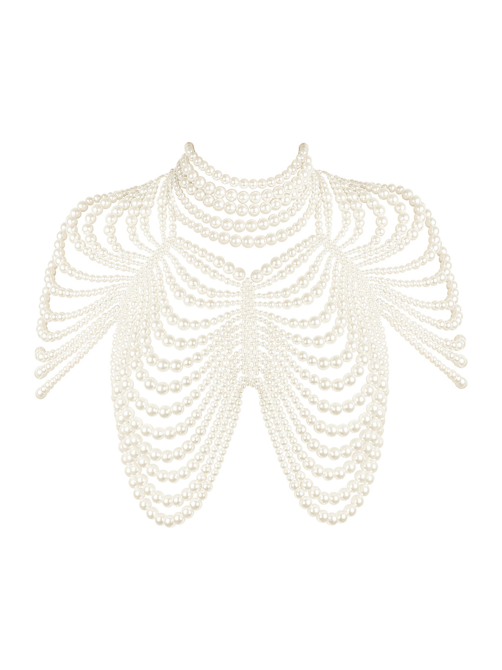 Goddesscore Pearl Layered Cape Necklace