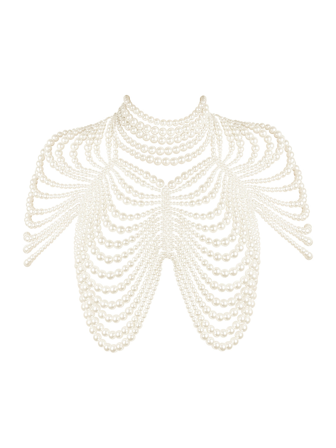 Goddesscore Pearl Layered Cape Necklace