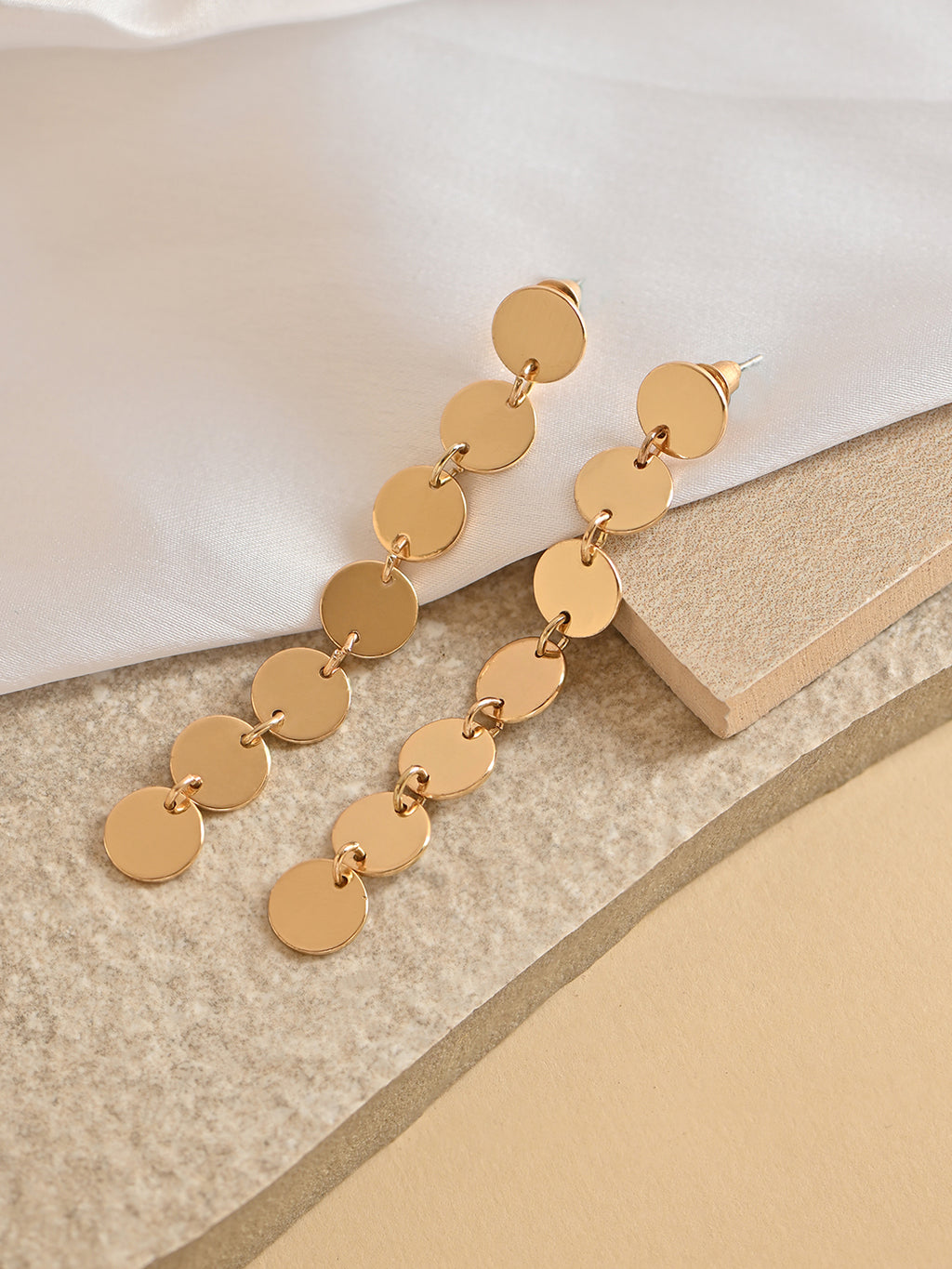 Gold Geometric Drop Earrings