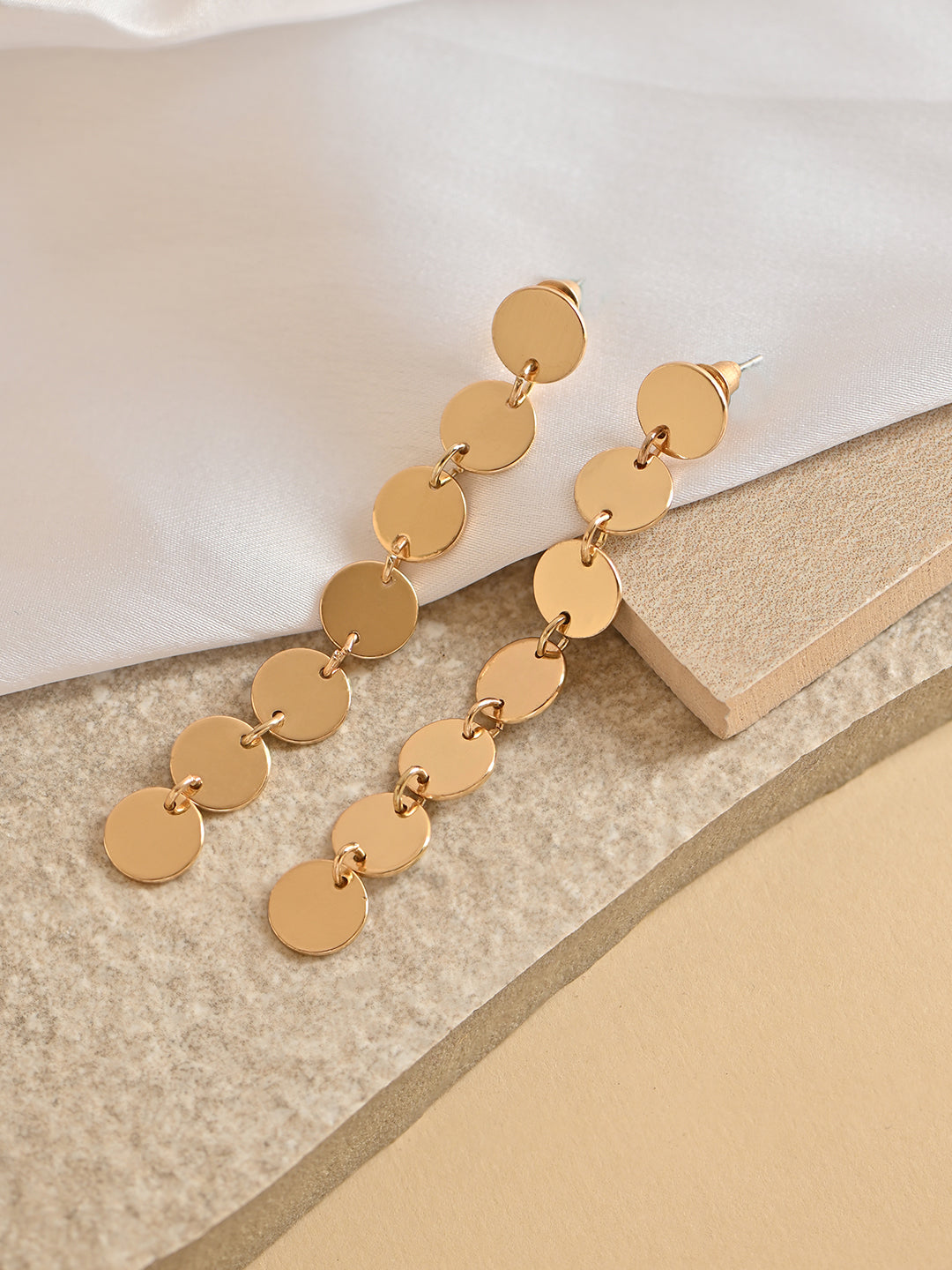Gold Geometric Drop Earrings