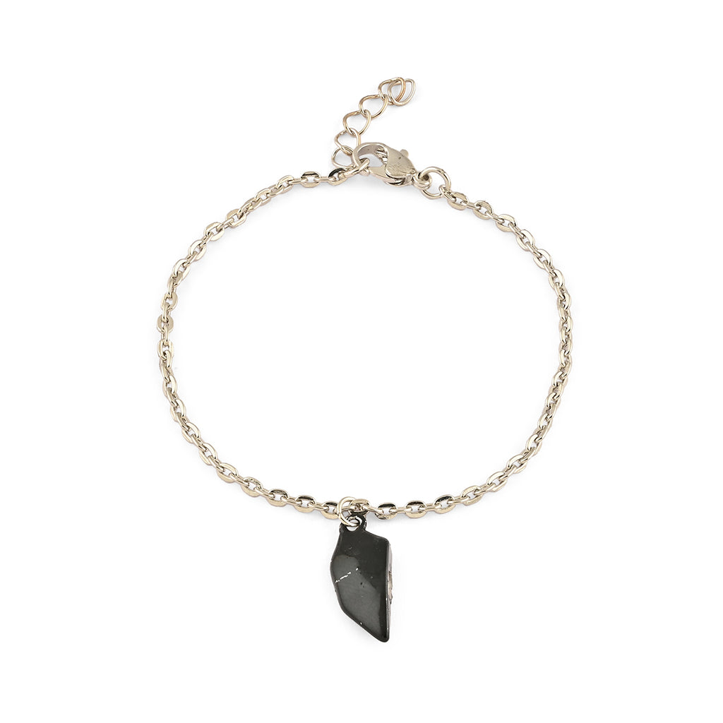 Silver-Black Magnetic Heart Promise Bracelets (Set of 2)