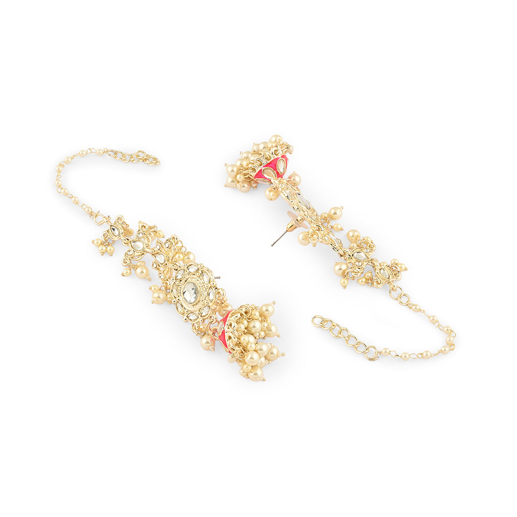 Festive Kundan Long Golden Jhumka Earring