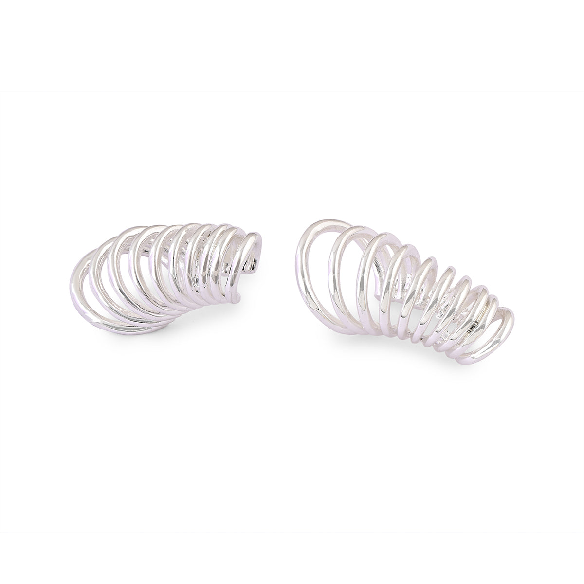 Silver Spiral Hoop Ear Cuffs