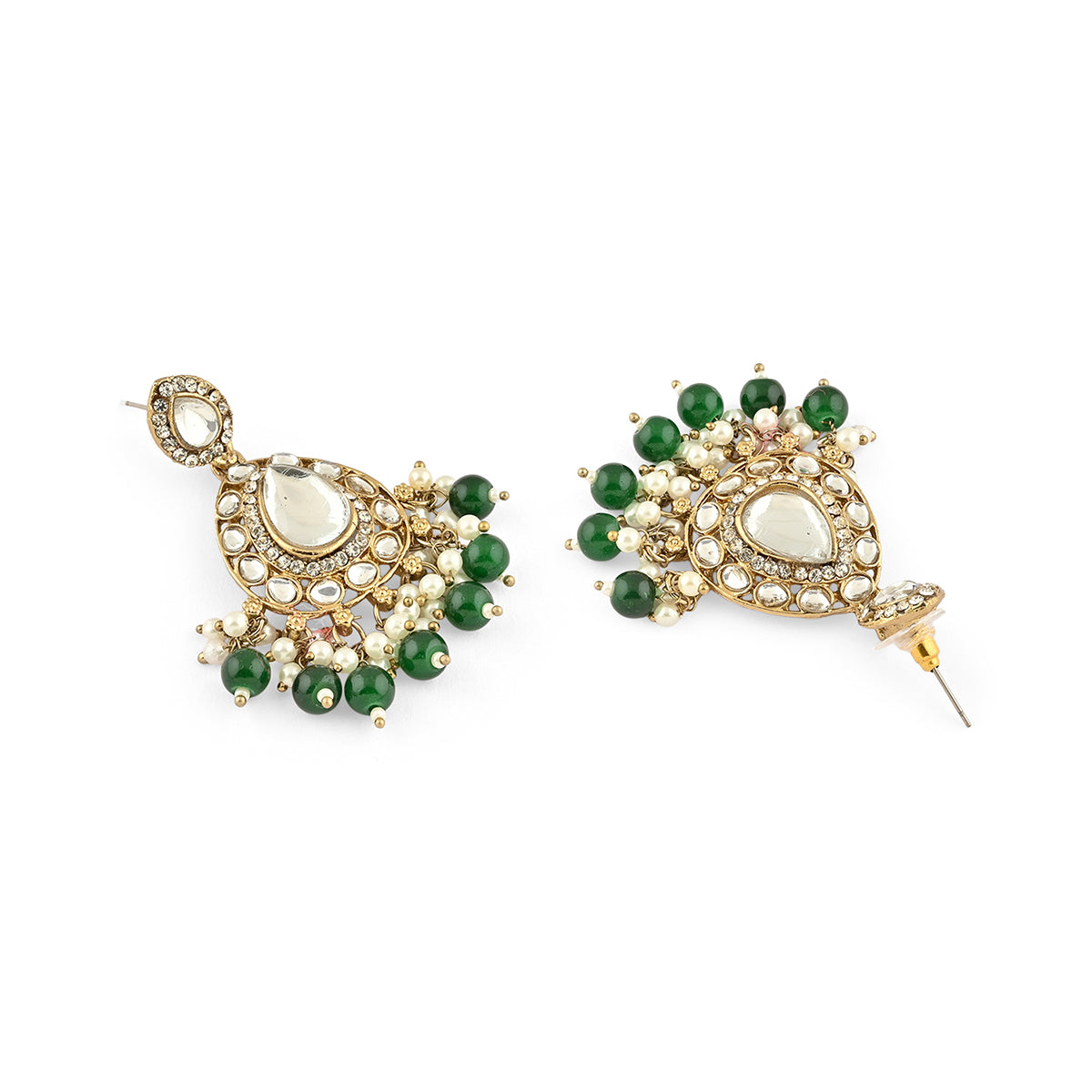 Premium Occasion Wear Golden Kundan Drop Earring