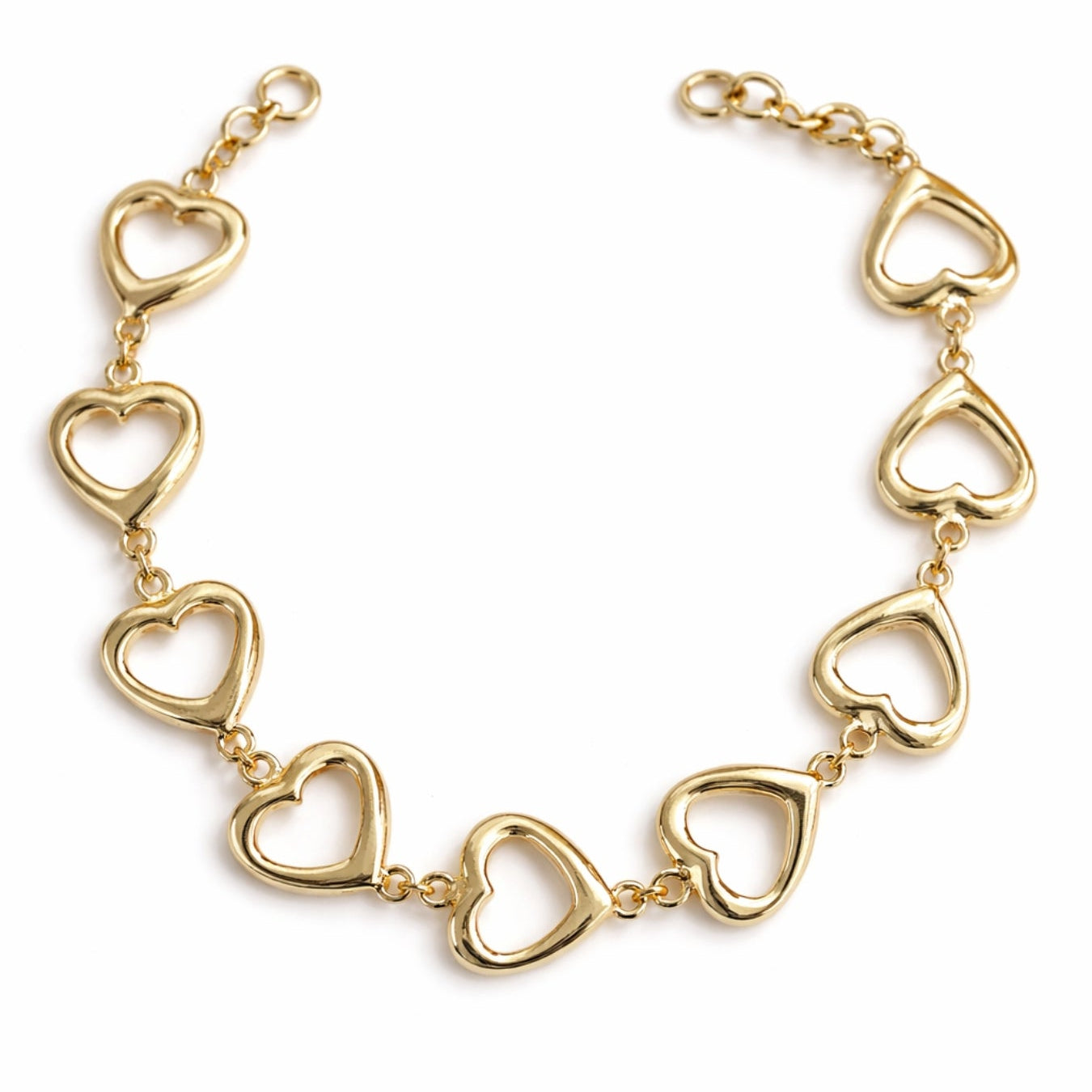 Romantic Link Gold Heart Choker Necklace