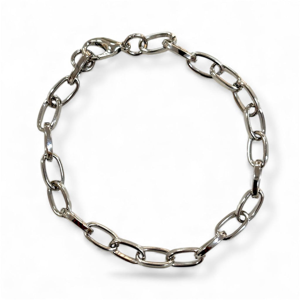 Silver Chain Dual Bracelet Set of 2