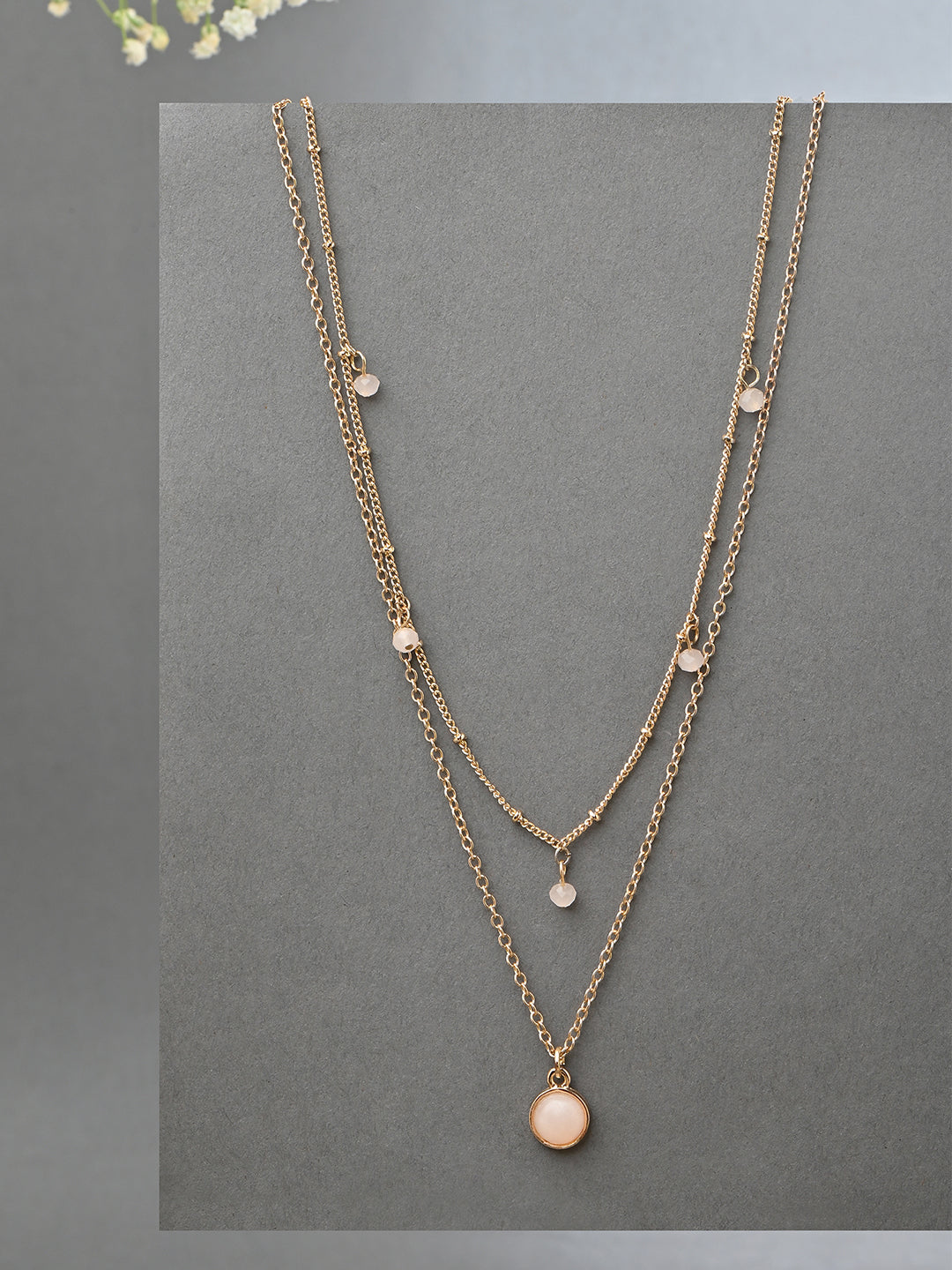 Blush Pearl Gold Layered Necklace