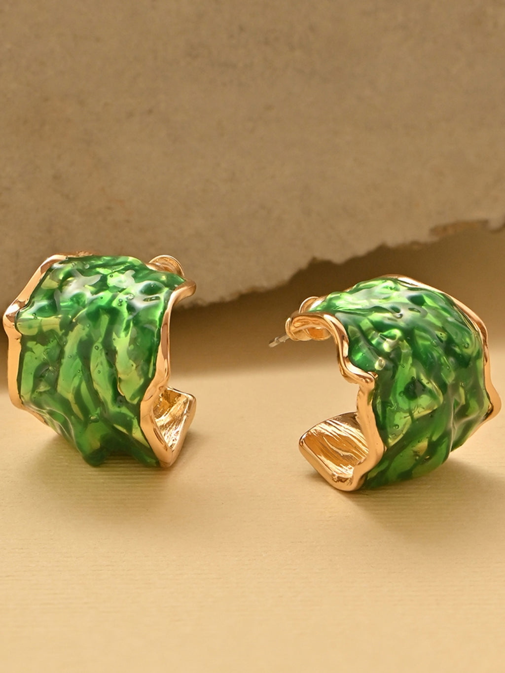 Verdant Pop Enamel Stud Earrings