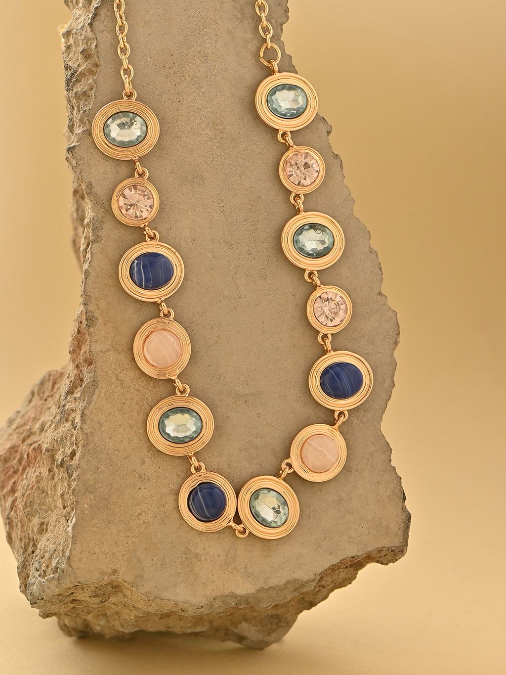 Golden Glow Stone Studded Choker