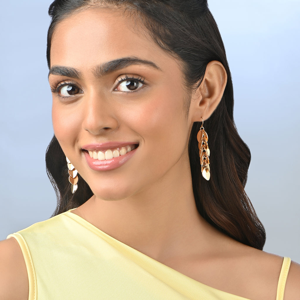 Gold Leaf Drop Earrings