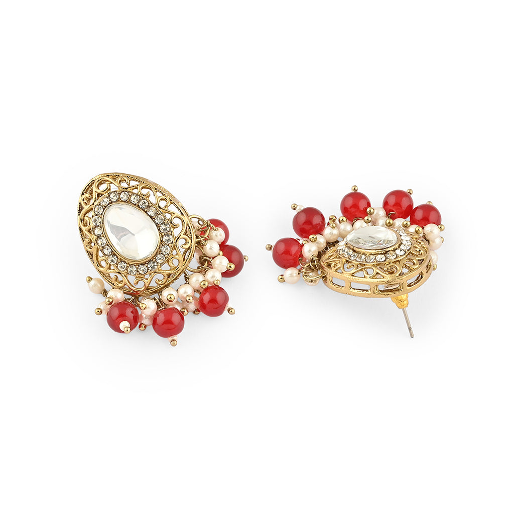 Festive Statement Studded Golden Earring