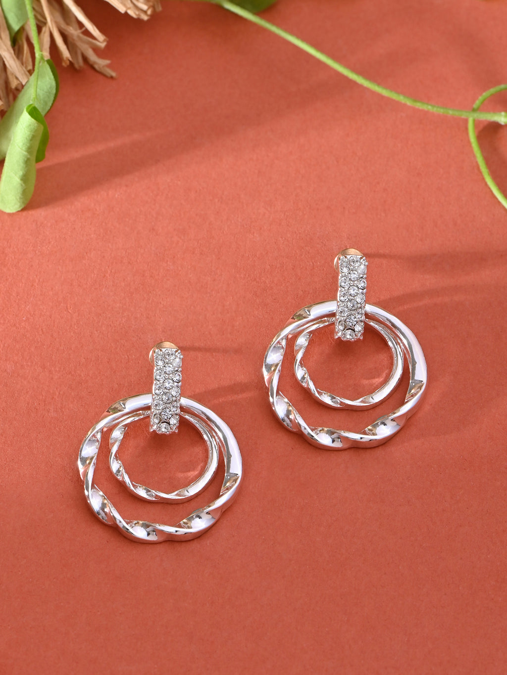 Graceful Ring Cascade CZ Drop Earrings