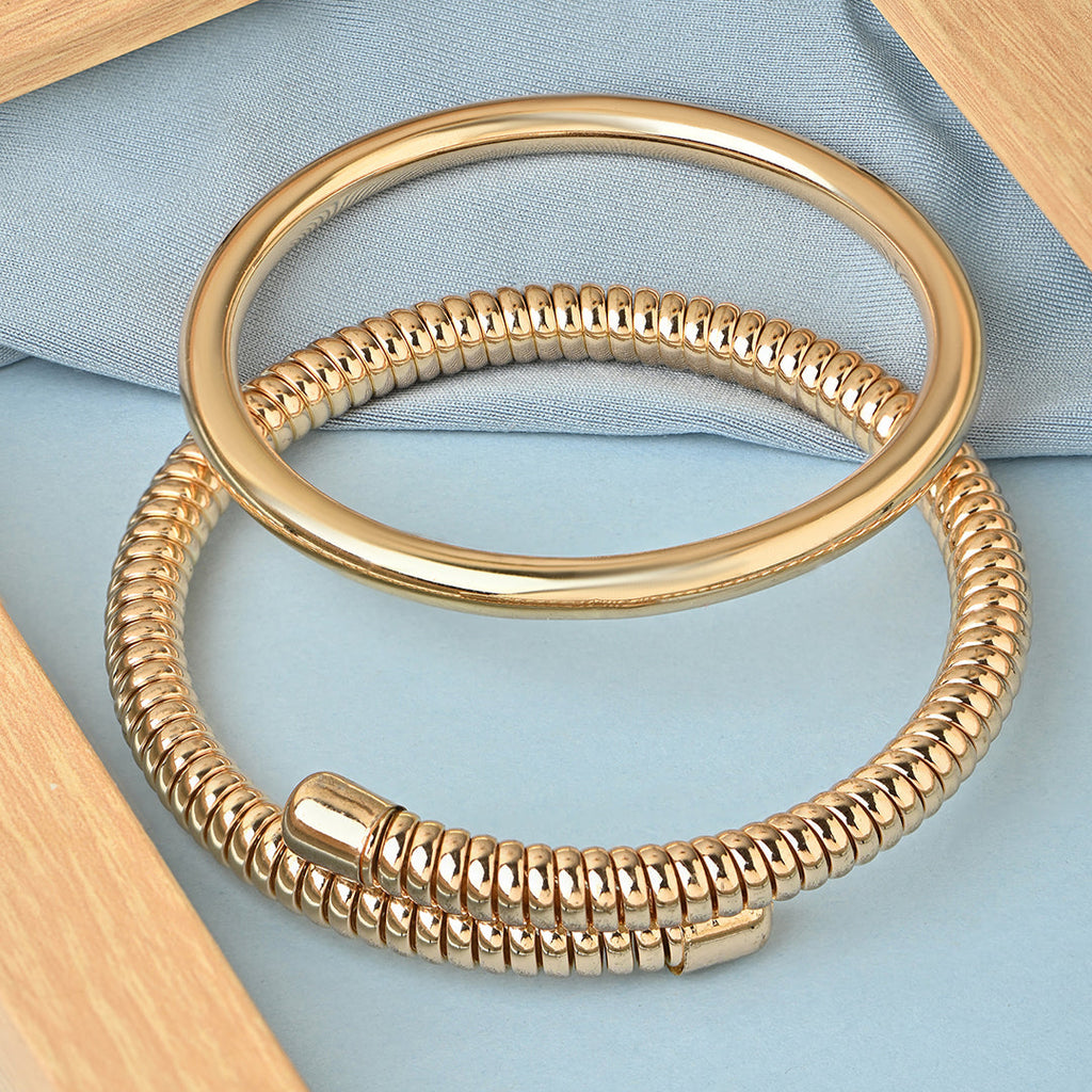Double Up Gold-Plated Bangle-Style Bracelet