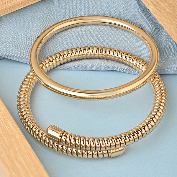 Double Up Gold-Plated Bangle-Style Bracelet