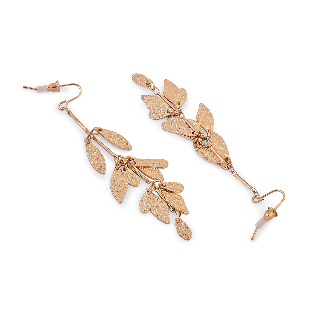 Golden Leaf Drop Earrings