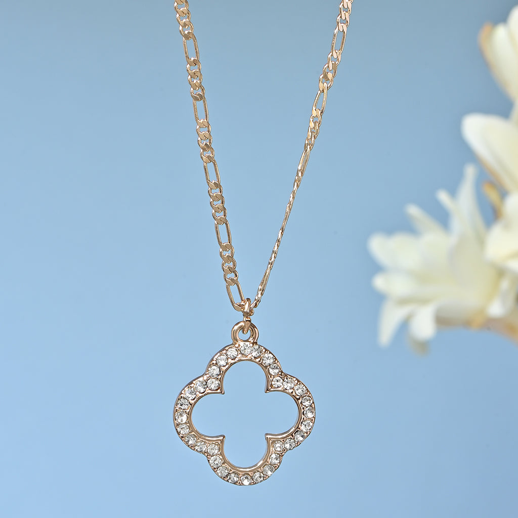 Gold-Plated Clover Charm Necklace