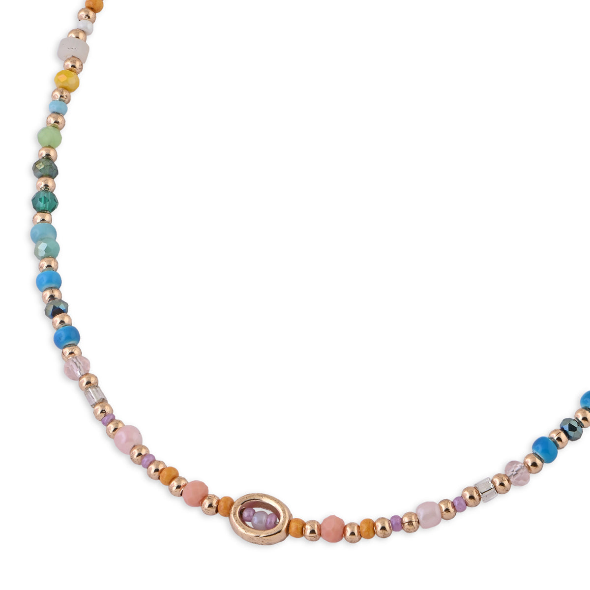 Golden Aura Multicolour Beaded Choker