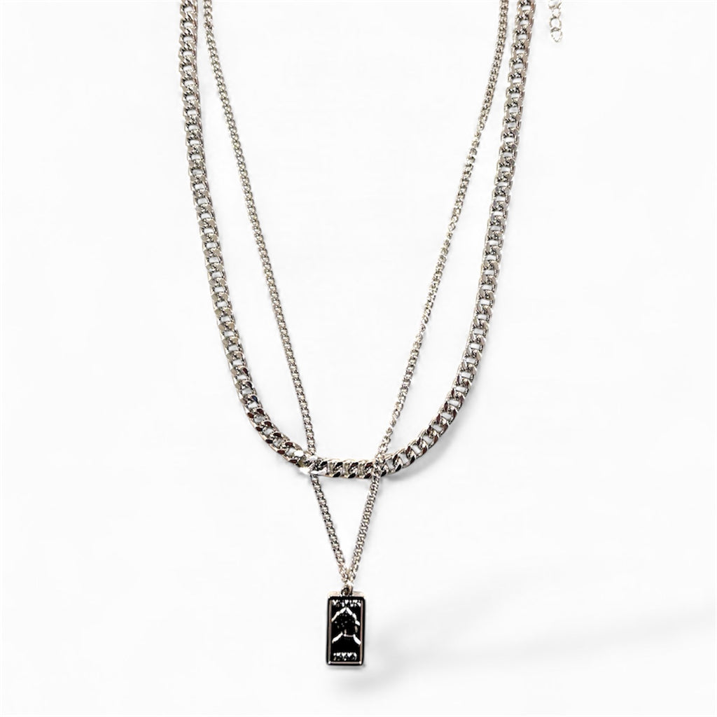 Stacked Chains with Statement Pendant for Men