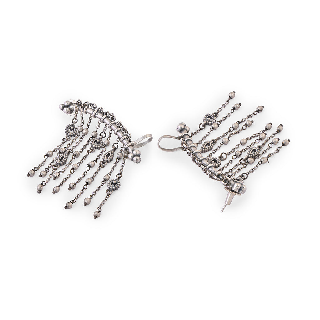Oxidized Silver Filigree Earcuffs