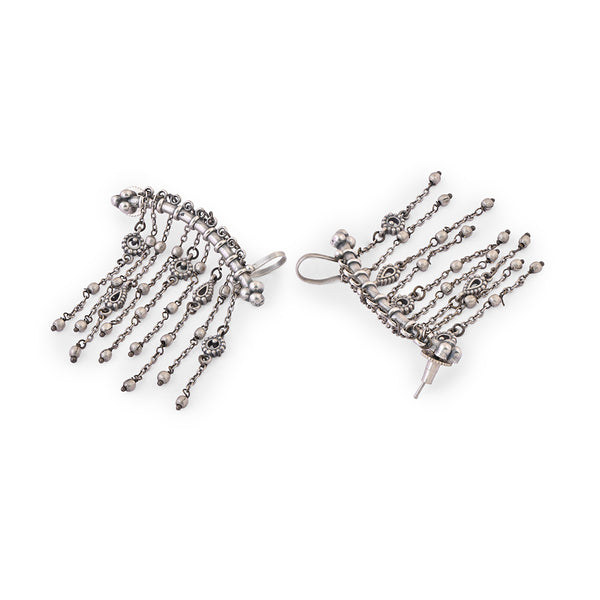 Oxidized Silver Filigree Earcuffs