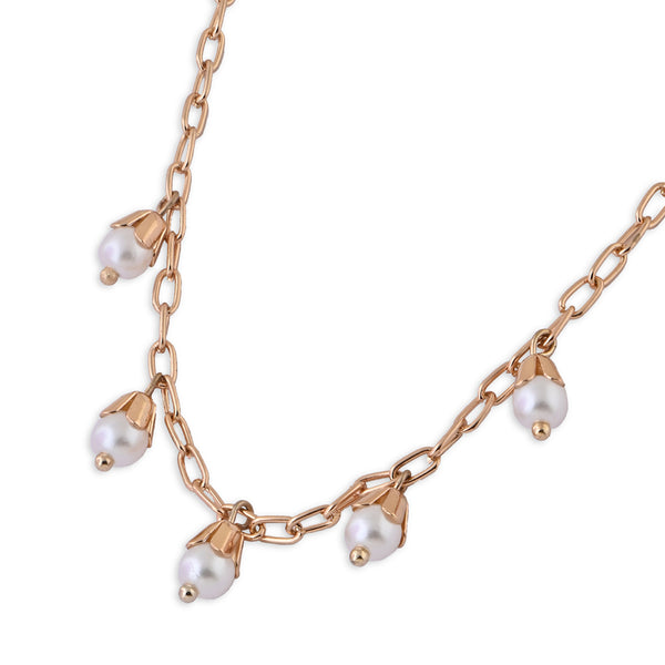 Gold-Tone Pearl Drop Choker Necklace