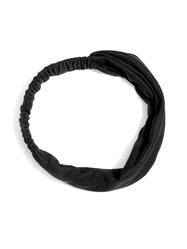 Chic Black Textured Turban Headband