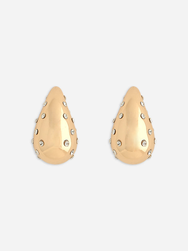 Dazzling CZ Teardrop Stud Earrings