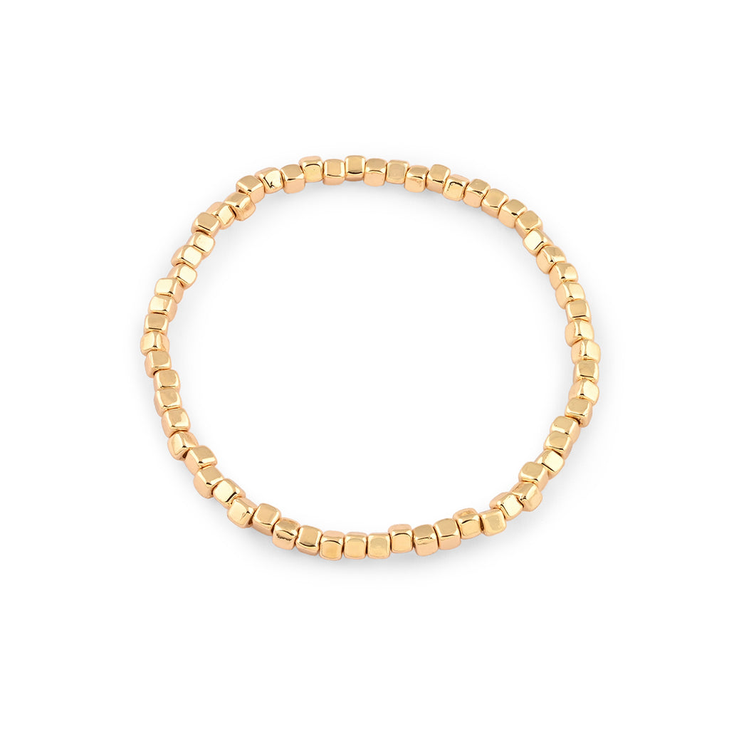 Golden Beaded Bracelet Stack (Set of 3)