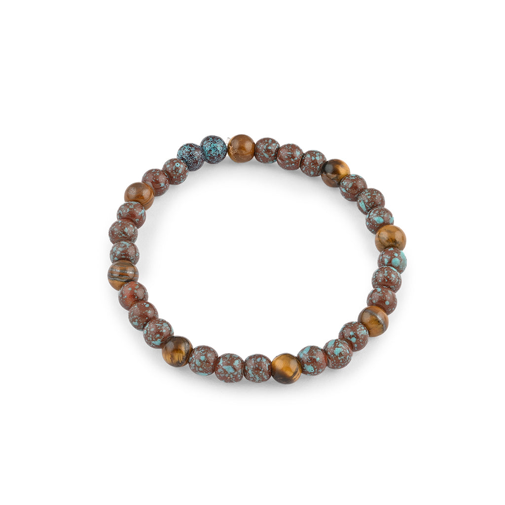 Boho Striped & Speckled Bead Bracelet Set of 4