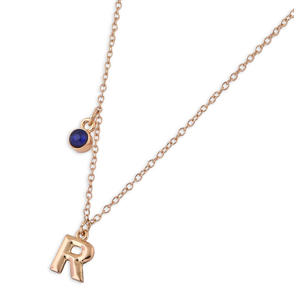 Personalised Initials & Birthstone Charms Necklace - R