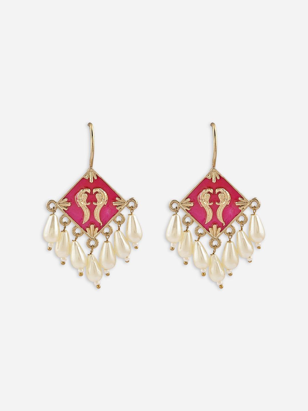 Rangrekha Meenakari Pearl Drops