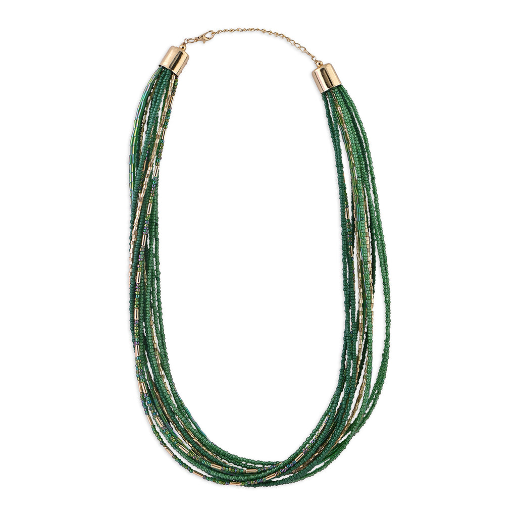 Emerald Tribe Gold Multistrand Choker