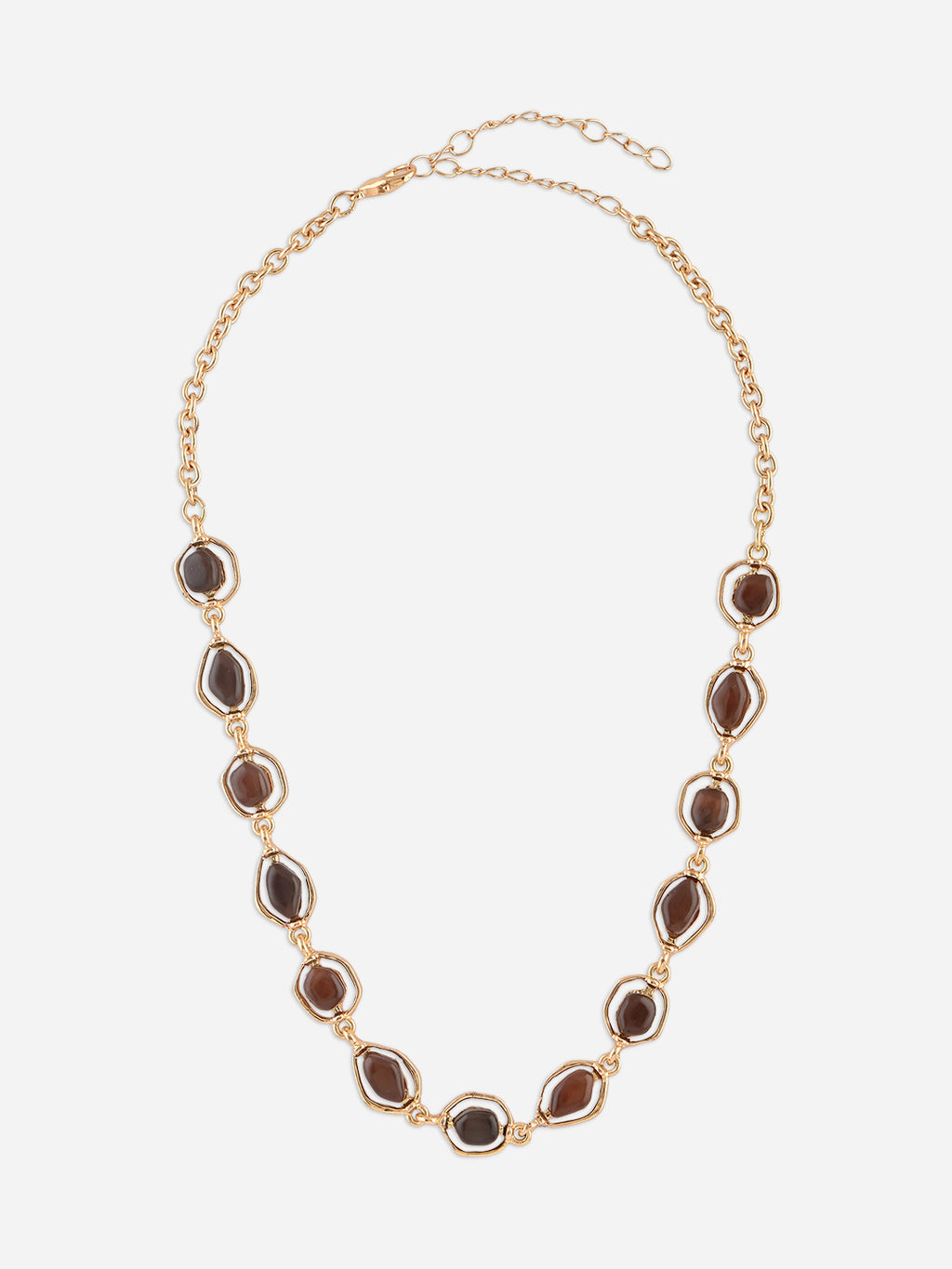 Mocha Link Brown Stone Necklace
