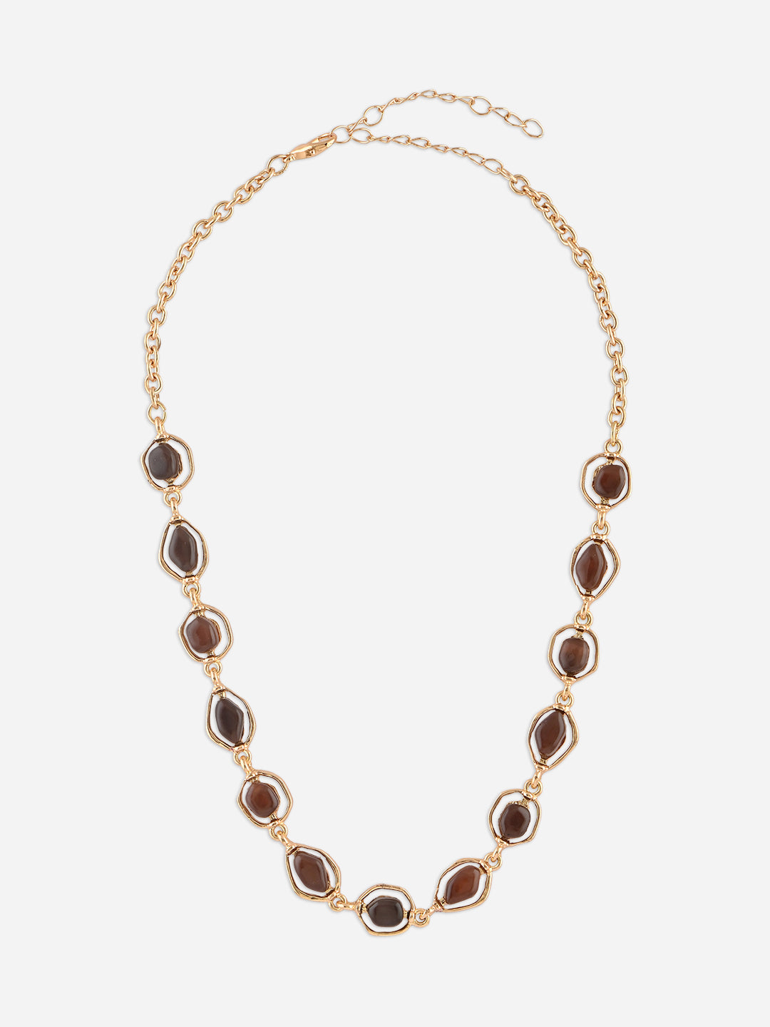 Mocha Link Brown Stone Necklace