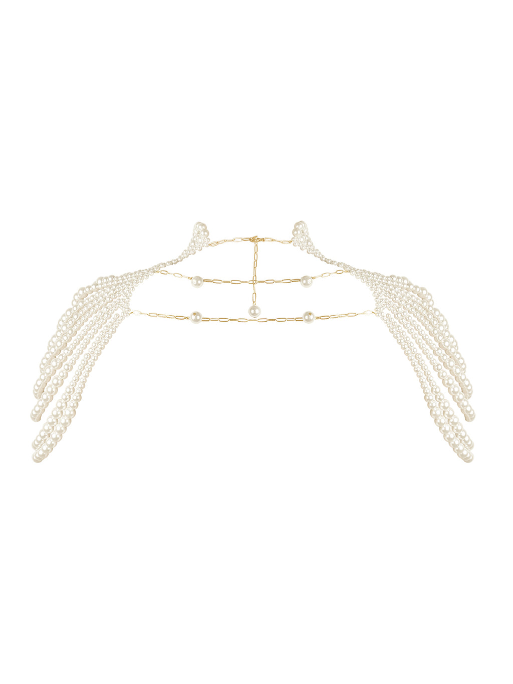 Goddesscore Pearl Layered Cape Necklace