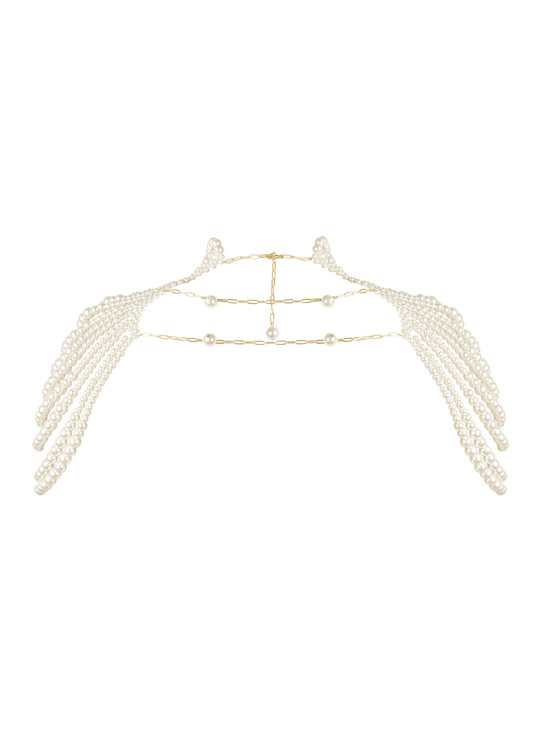 Goddesscore Pearl Layered Cape Necklace