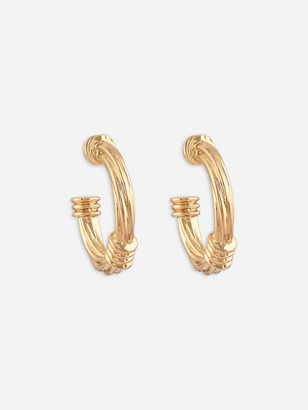 Metal Mood Trio: Gold & Silver Half Hoops Set