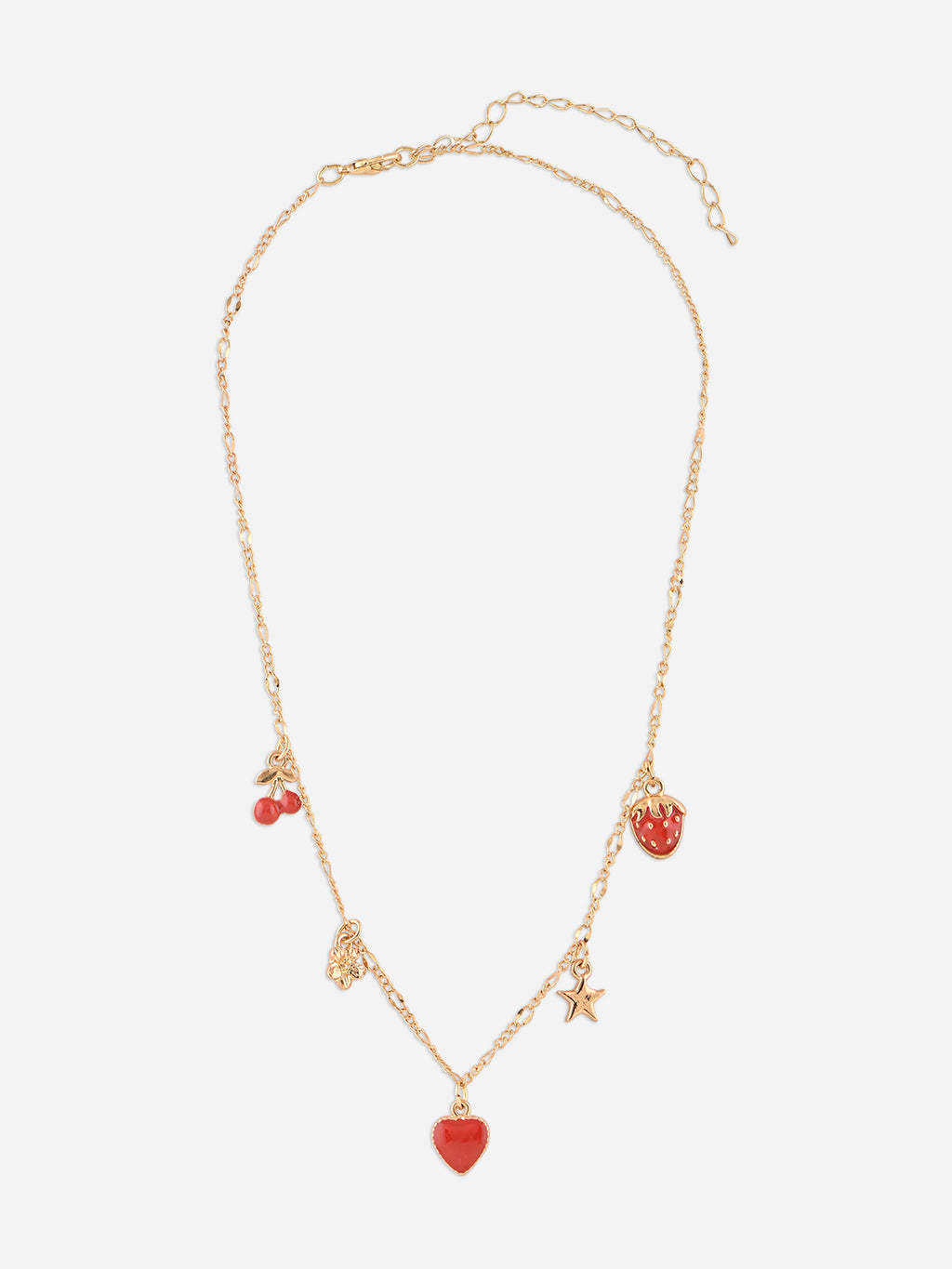 Tooty Fruity Strawberry Cherry Charm Necklace