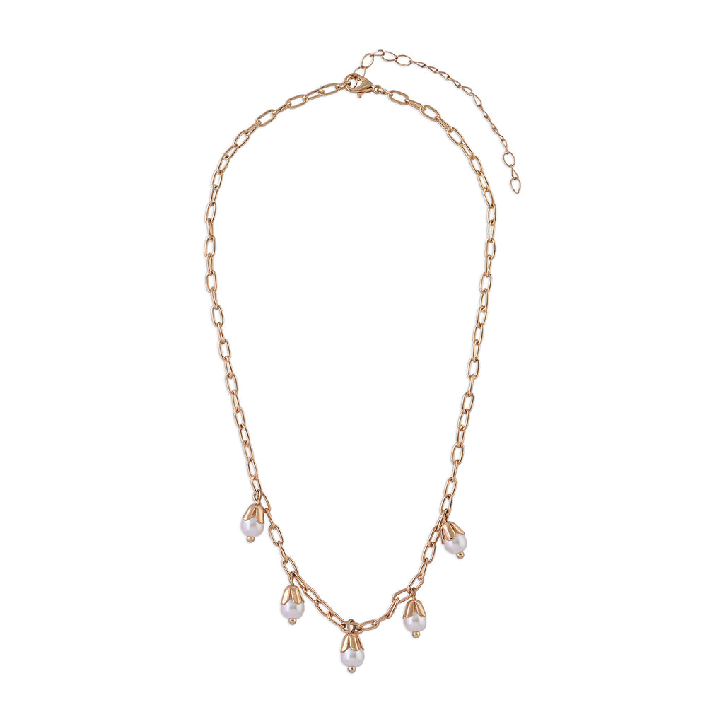 Gold-Tone Pearl Drop Choker Necklace